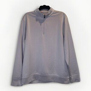 Hickey Freeman Men’s Purple Pinstripe 1/4 Zip Pullover Sweatshirt Sz L